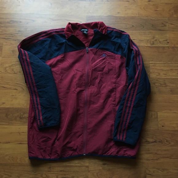 adidas windbreaker red white blue